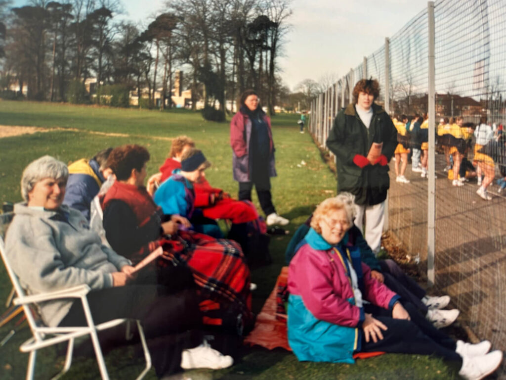 Spectators at netball tournament.